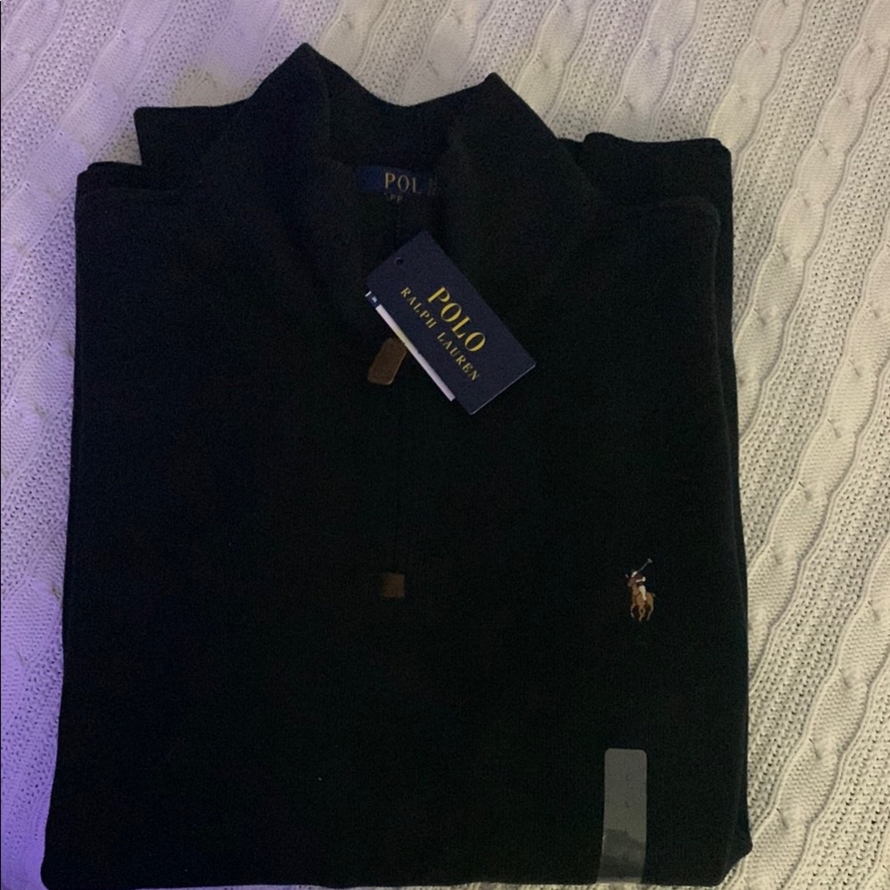 Polo by Ralph Lauren Black Zip Top Sweater